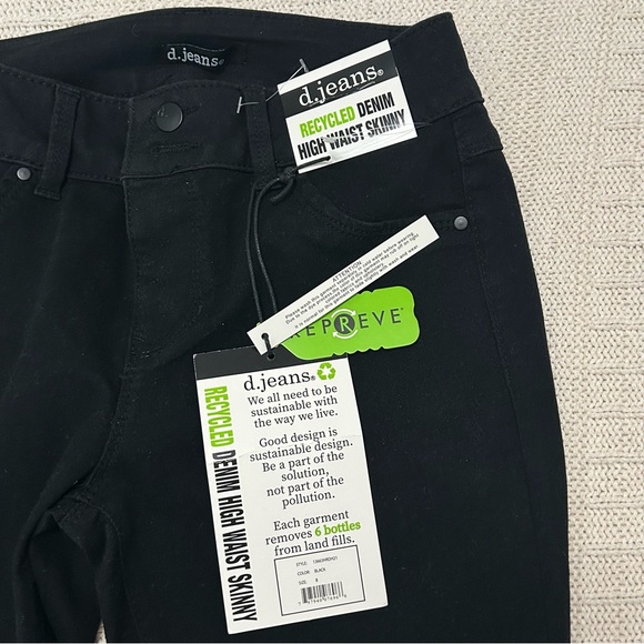 NWT Women's Black High Waist Skinny 
Recycled Denim Sz:8 - Picture 3 of 8
